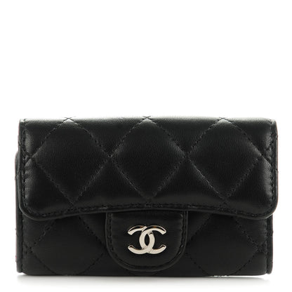 Chanel Lambskin Quilted 6 Key Holder Black 1 of 8