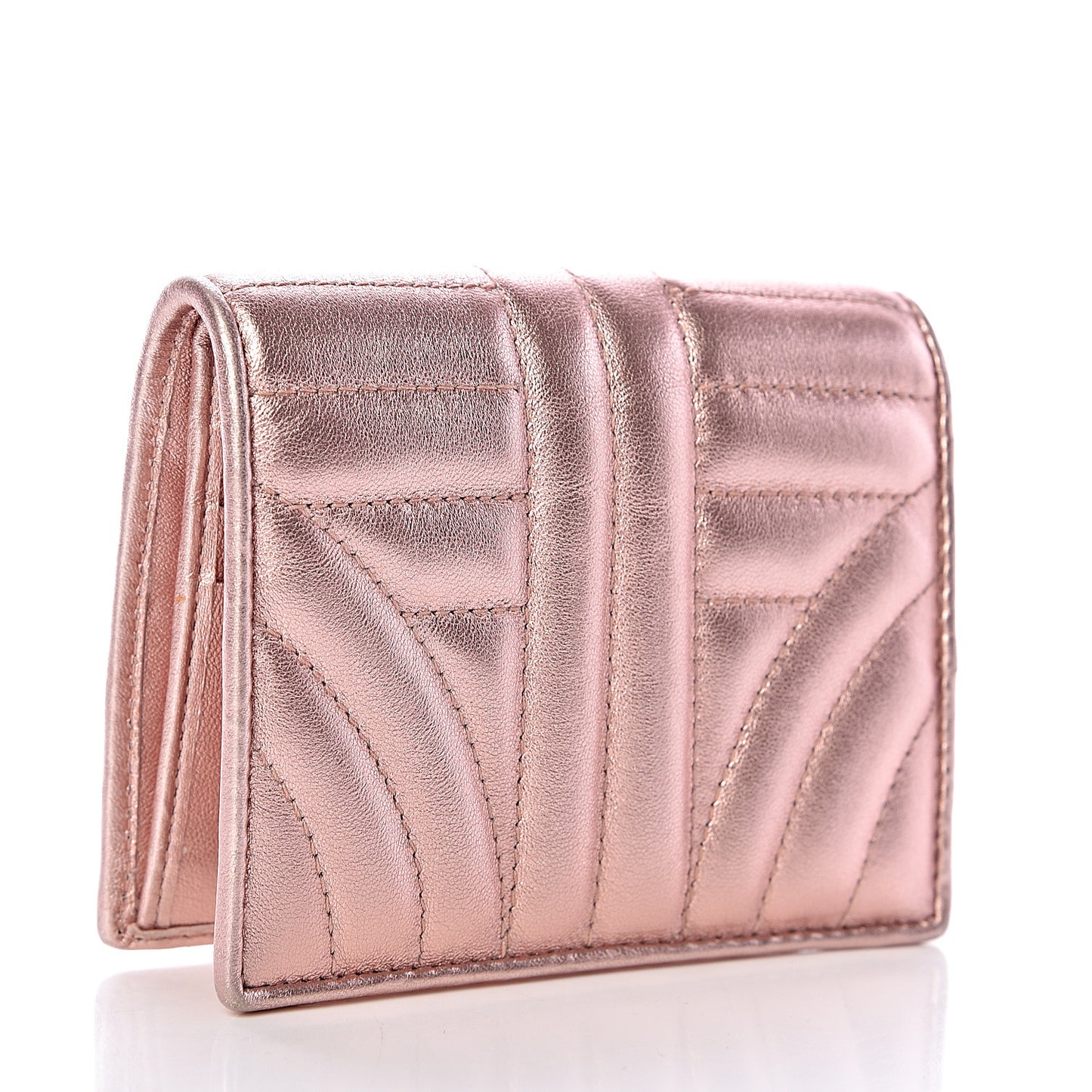 Metallic Nappa Impunture Diagramme Wallet Rosa Mordore