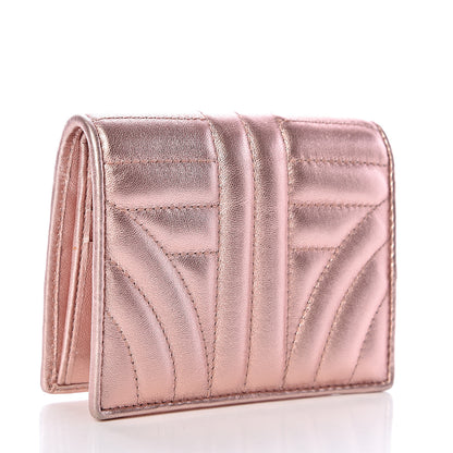 Prada Metallic Nappa Impunture Diagramme Wallet Rosa Mordore 3 of 12