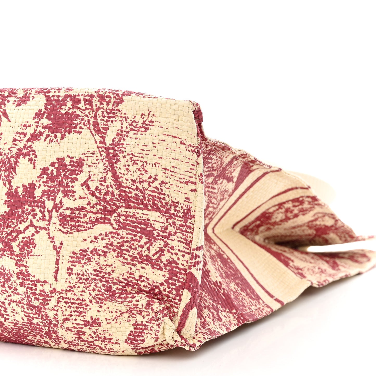 CHRISTIAN DIOR Straw Dioriviera Tote Red