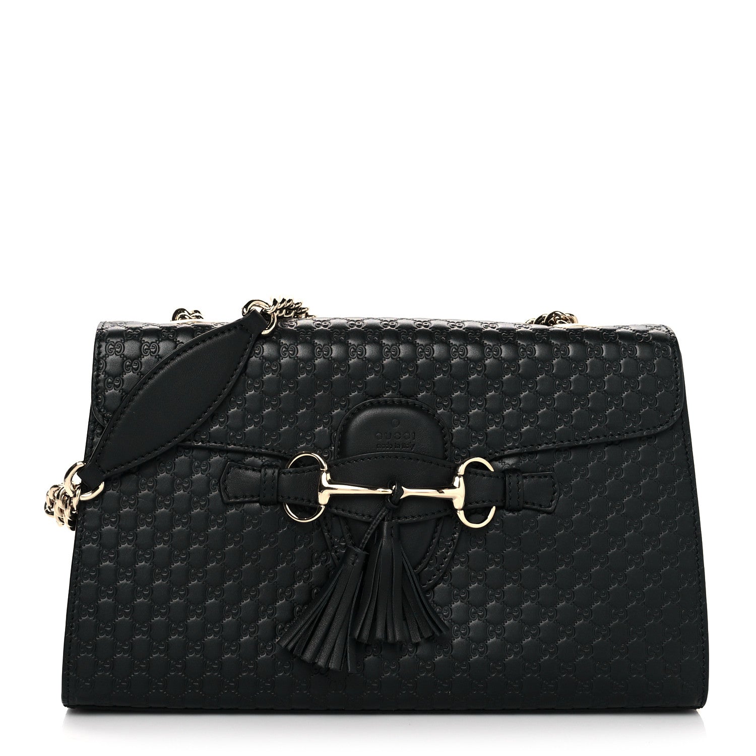 Gucci Microguccissima Medium Emily Chain Shoulder Bag Black 1 of 10