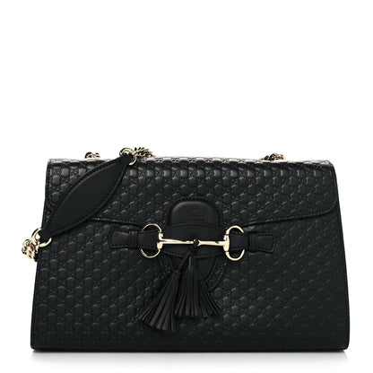 Gucci Microguccissima Medium Emily Chain Shoulder Bag Black 1 of 10