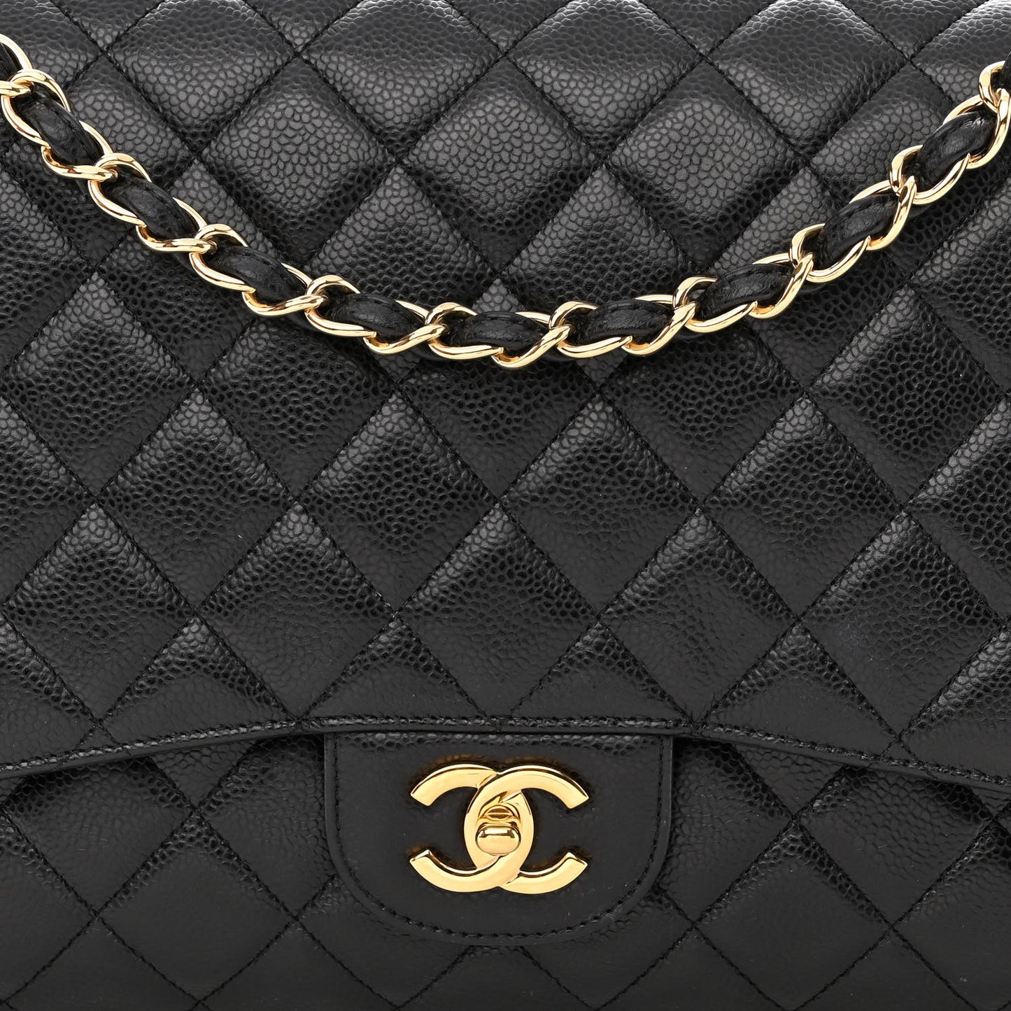 Caviar Quilted Maxi Single Flap Black