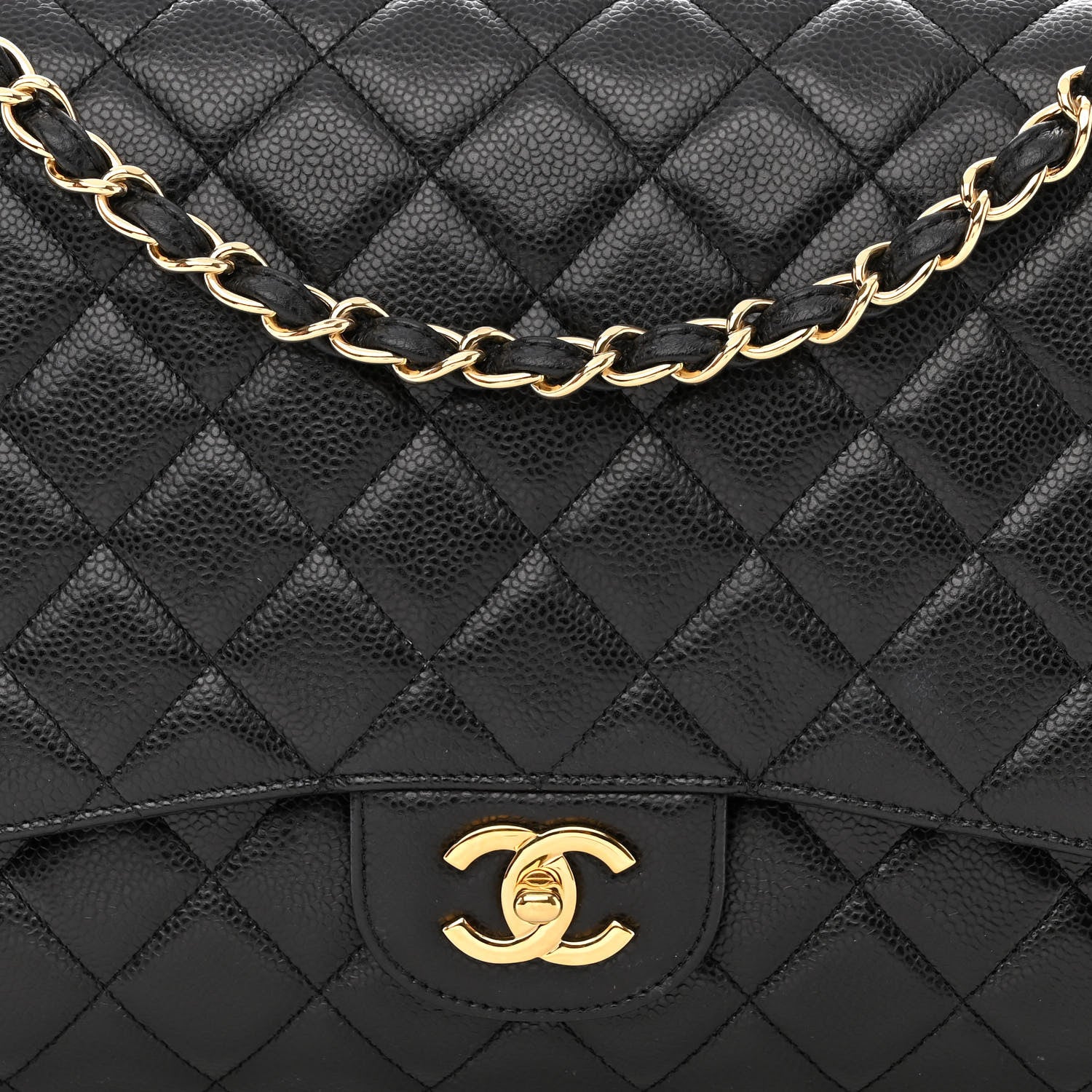Chanel Caviar Quilted Maxi Single Flap Black 8 of 11