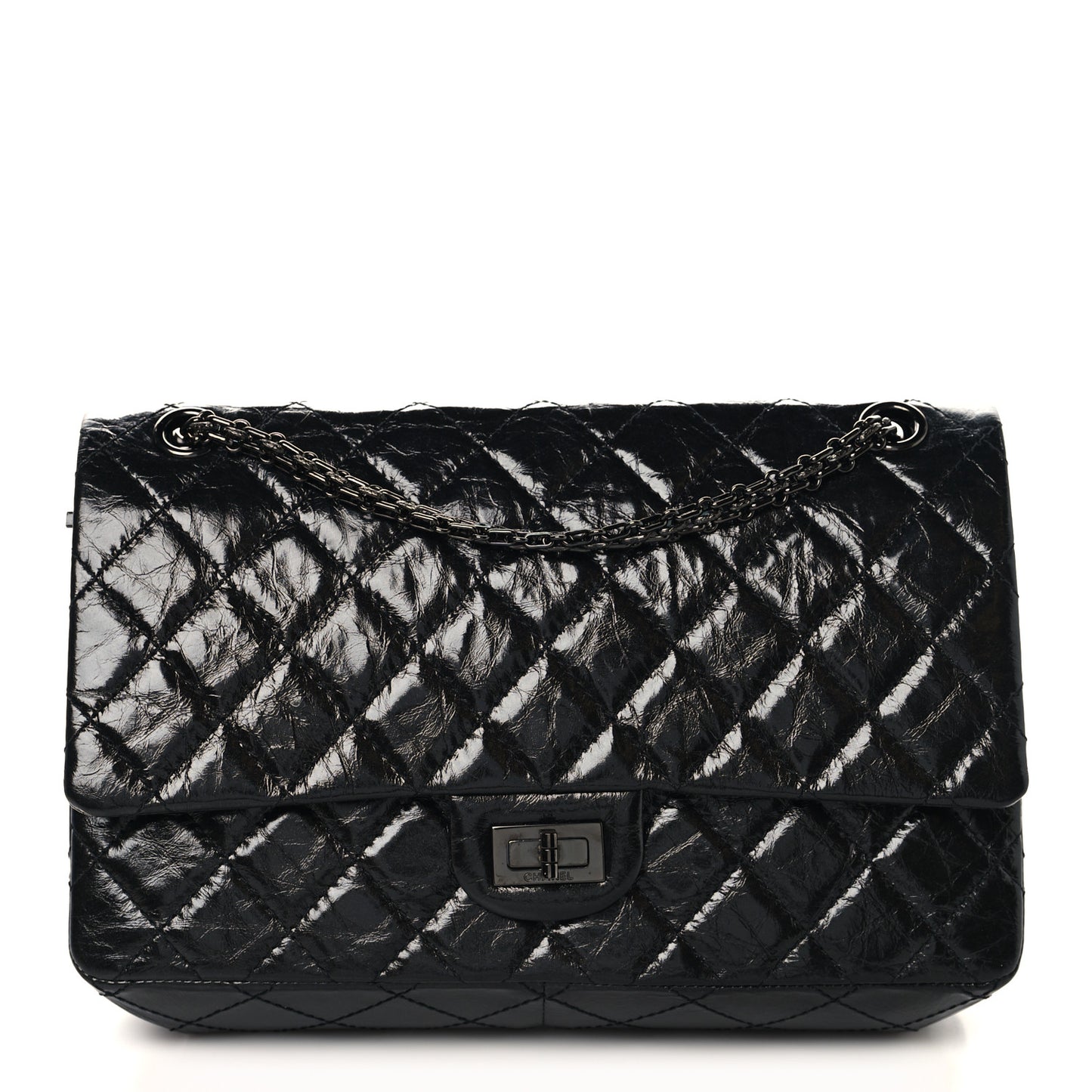Glazed Calfskin Quilted 2.55 Reissue 226 Flap So Black