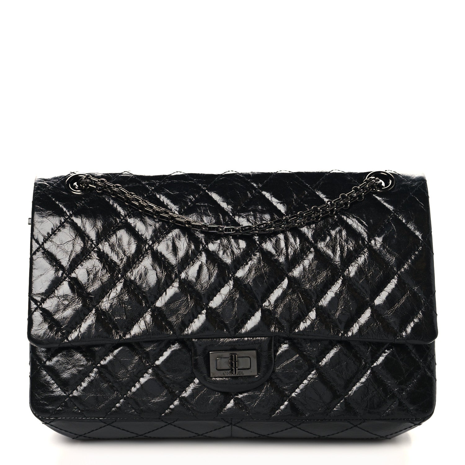 Chanel Glazed Calfskin Quilted 2.55 Reissue 226 Flap So Black 1 of 11