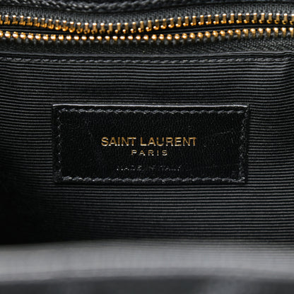 Saint Laurent Grain De Poudre Matelasse Chevron Monogram Shopping Bag Black 6 of 11