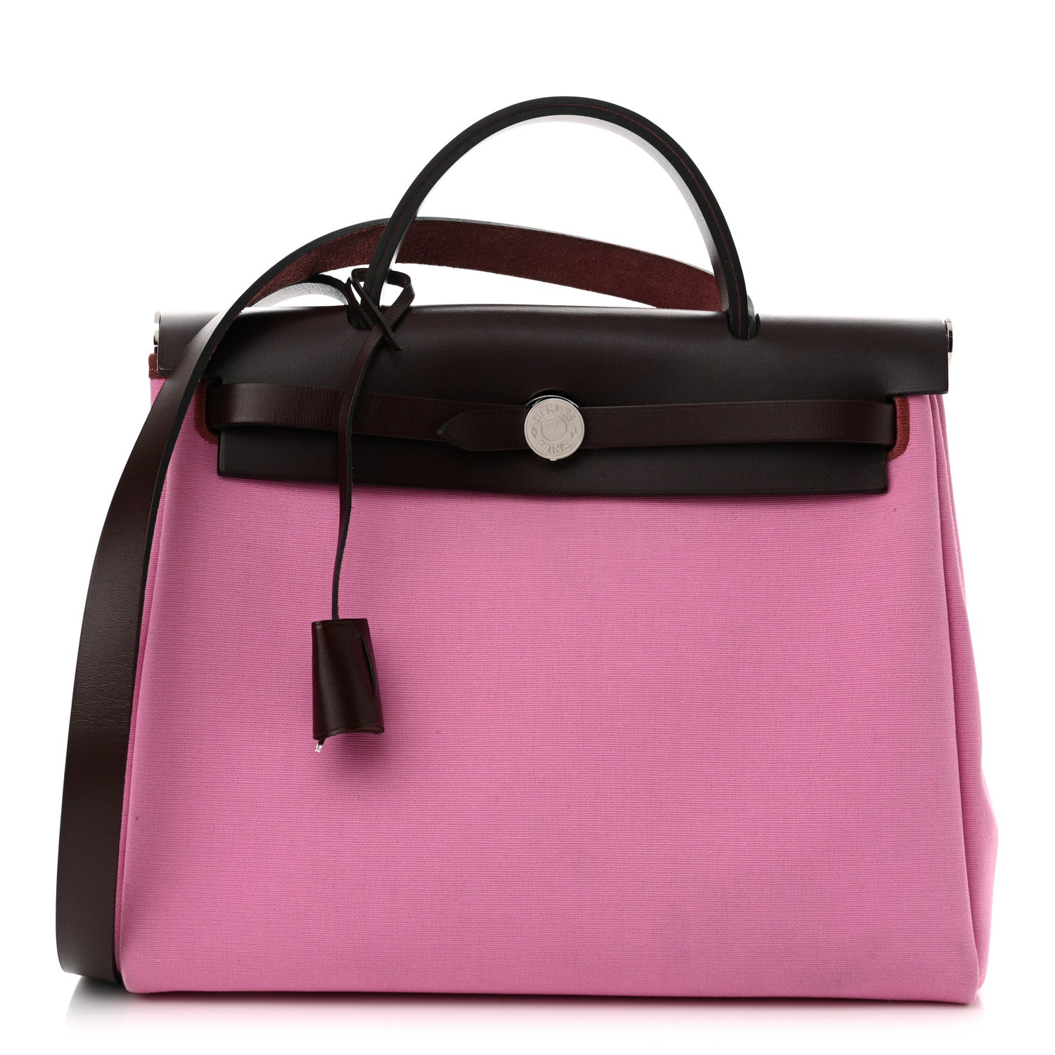 Hermes Toile Officier Vache Hunter Verso Herbag Zip Retourne PM 31 Bubblegum Rubis Rouge Sellier 1 of 12