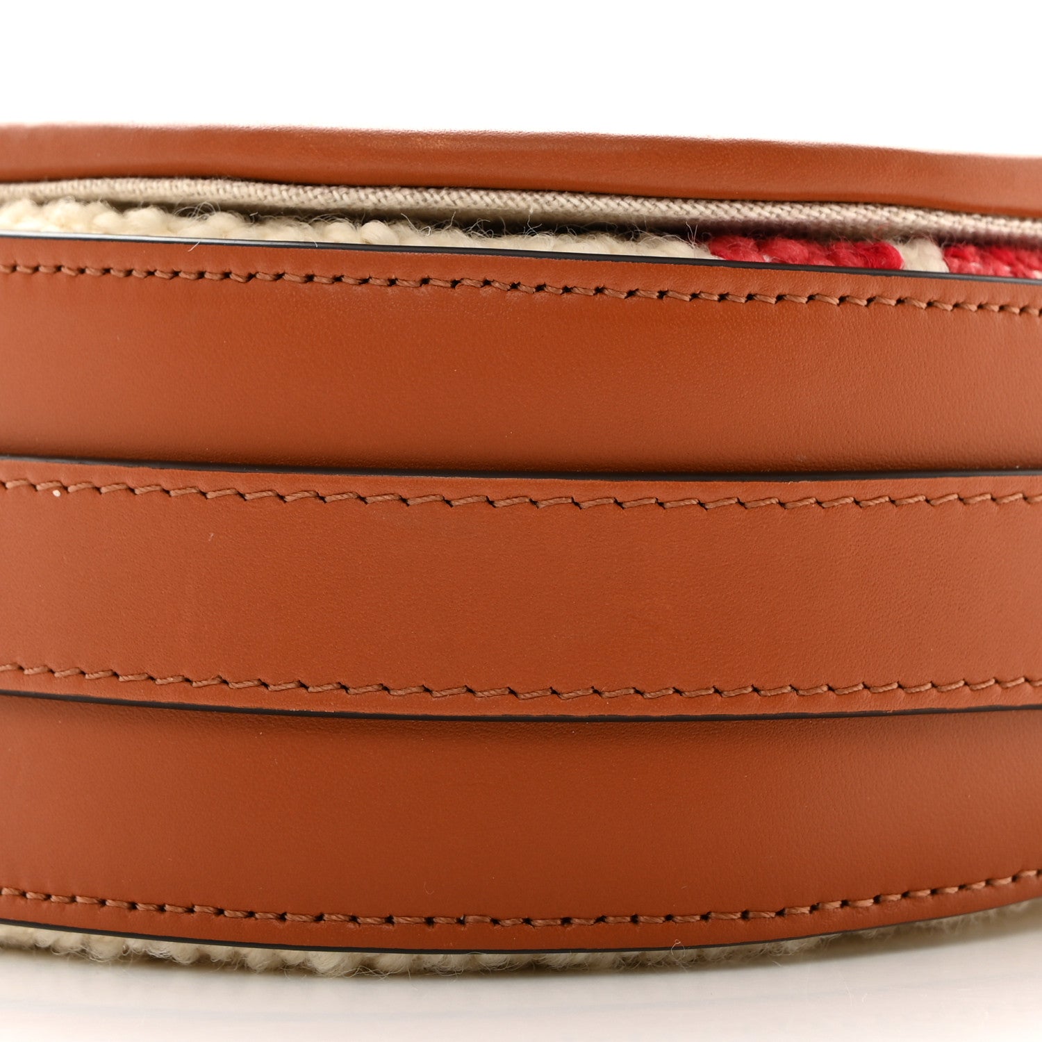 Celine Tweed Medium Maillon Triomphe Red Tan 10 of 10