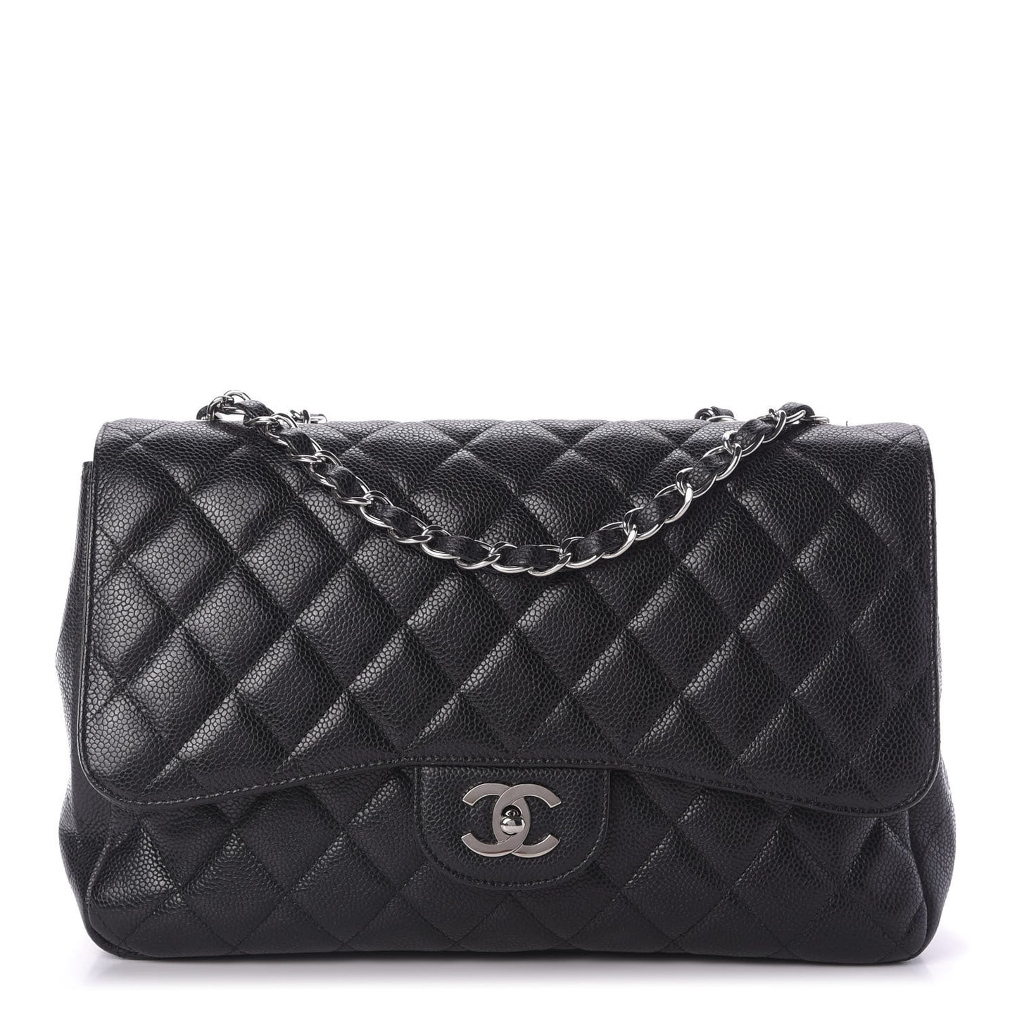 Caviar Quilted Jumbo Single Flap Black