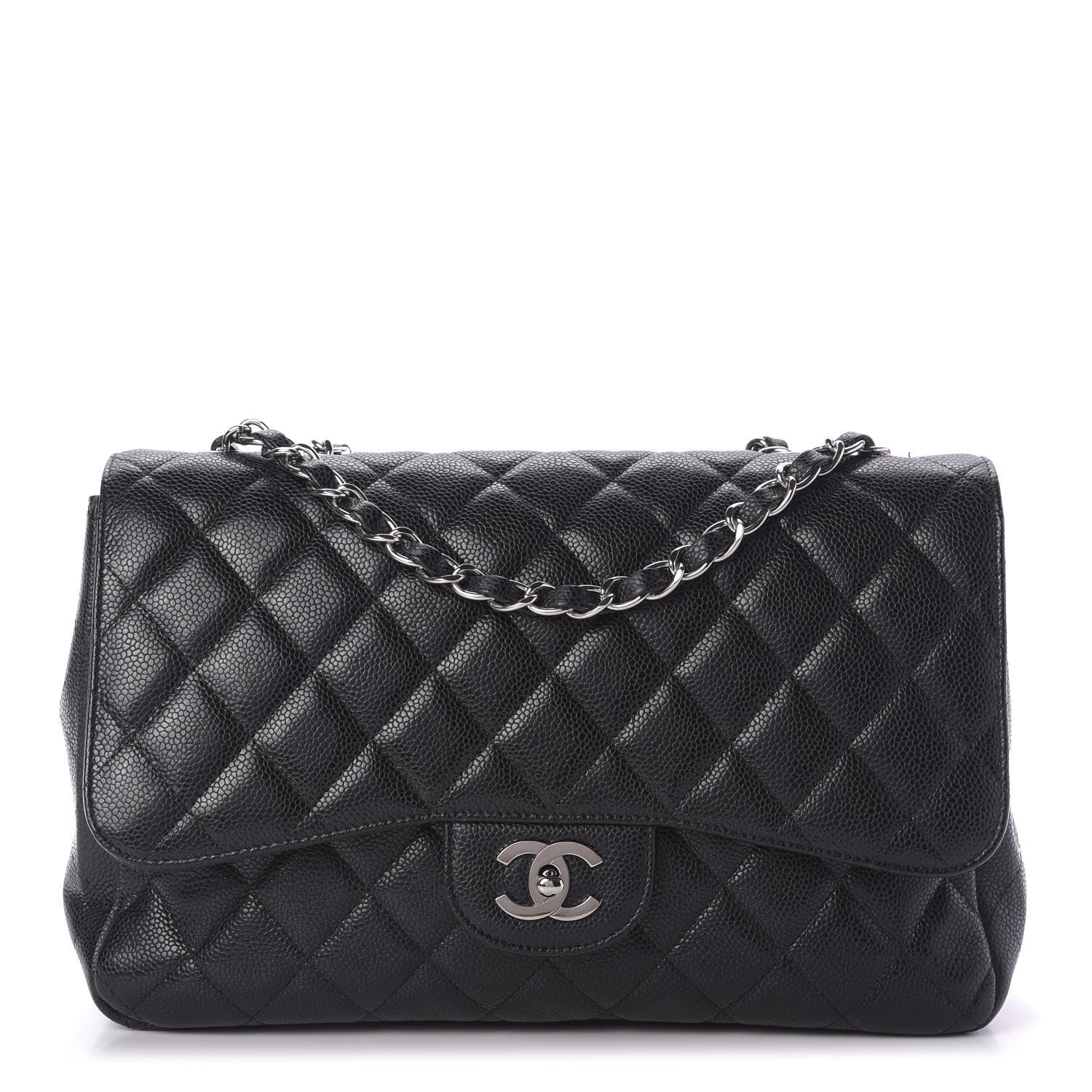 Chanel Caviar Quilted Jumbo Single Flap Black 1 of 10