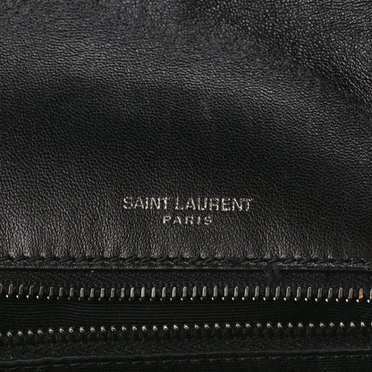 Saint Laurent Patent Crocodile Embossed Lambskin Monogram Medium Niki Chain Satchel Black 7 of 12