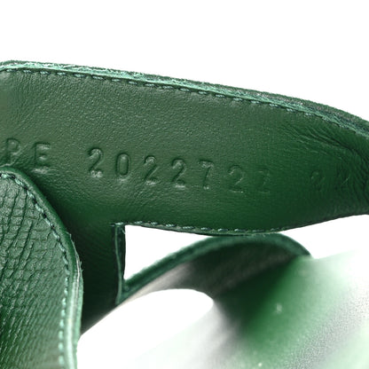 Hermes Epsom Oran Sandals 36.5 Vert Cactus 8 of 9