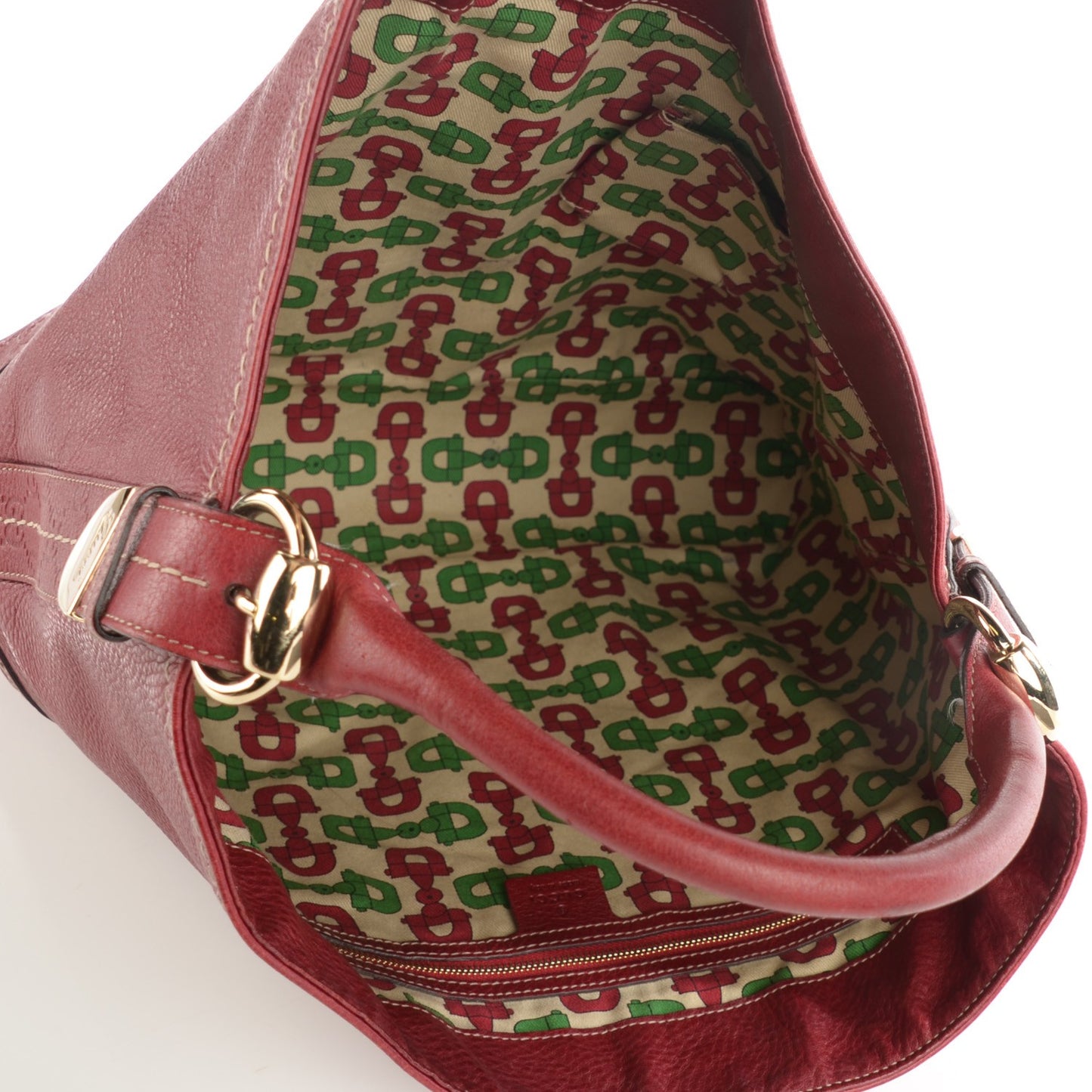 Guccissima Trim Large Signoria Hobo Red