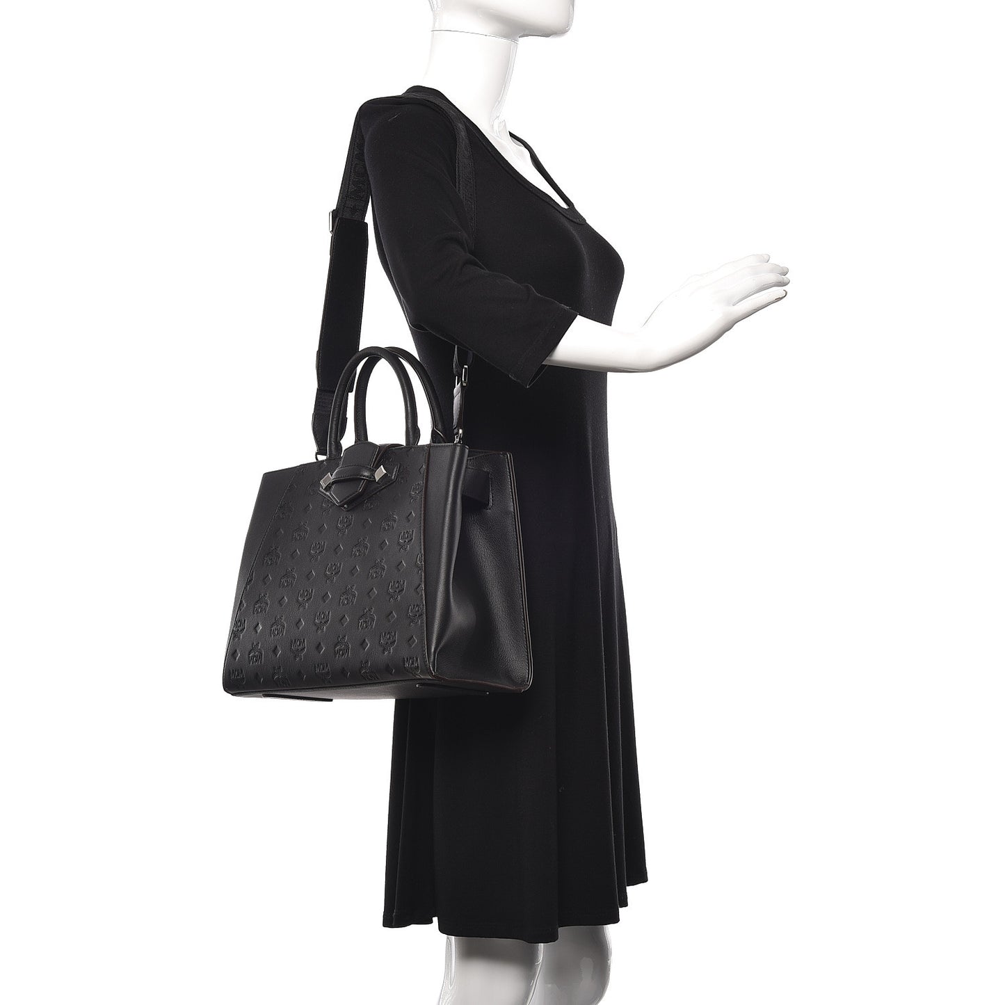 Calfskin Ottomar Monogram Medium Essential Tote Black