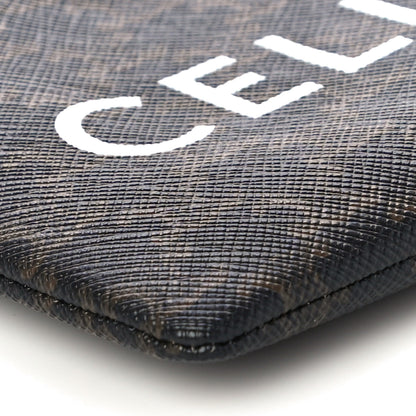 Celine Triomphe Canvas Logo Coin and Card Pouch With Hook Black 8 of 10