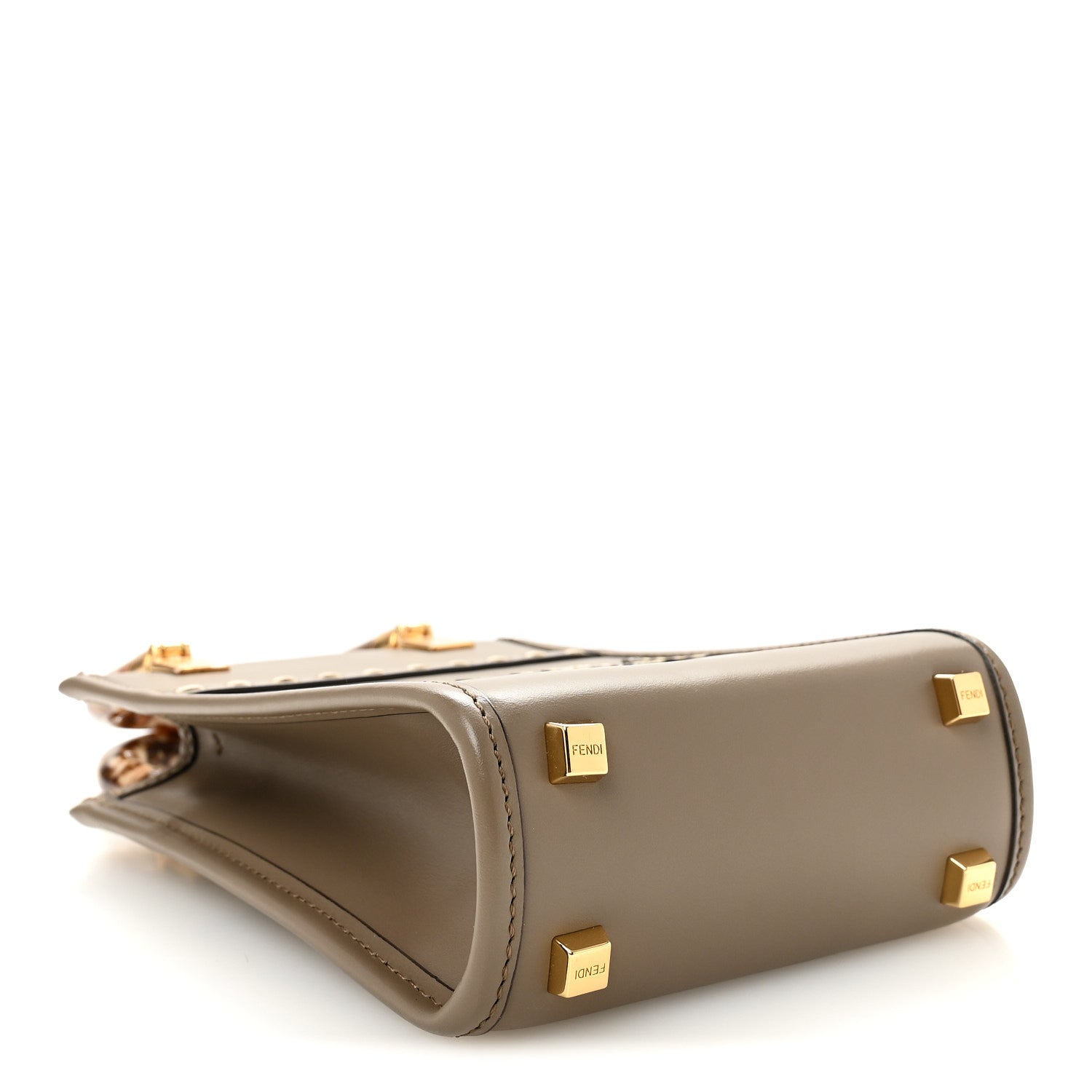 Fendi Vitello King Plexiglass Elaphe Python Print Logo Mini Fendi Sunshine Shopper Tote Tartufo Daisy Roccia 4 of 10