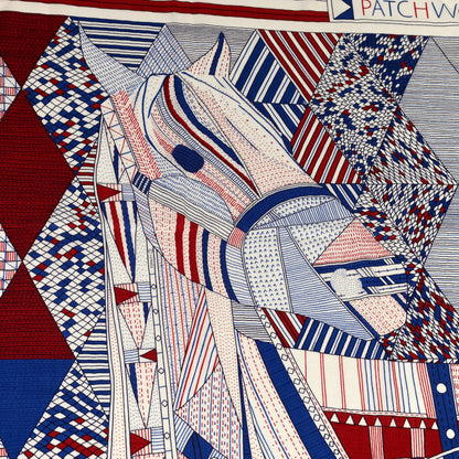 Hermes Cashmere Silk Patchwork Horse Shawl 140 4 of 7