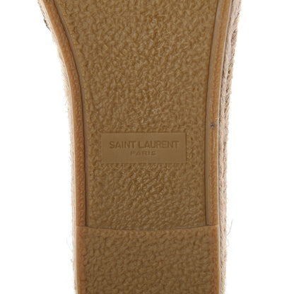 Saint Laurent Metallic Lambskin Monogram Espadrilles 39.5 Platino 6 of 7