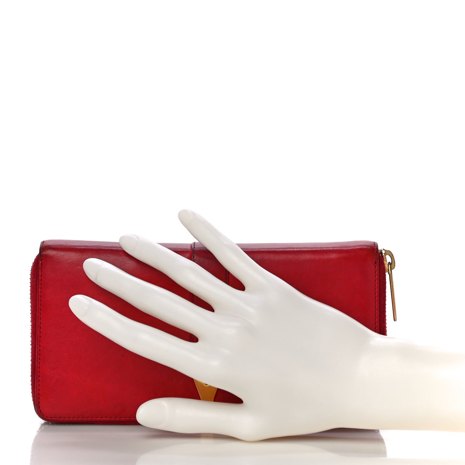 Saint Laurent Calfskin Classic Y Ligne Zip Around Wallet Red 2 of 21