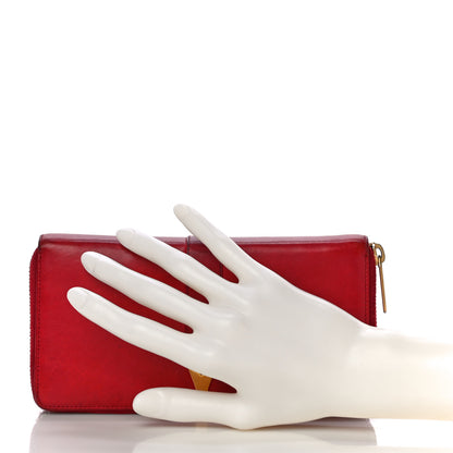 Saint Laurent Calfskin Classic Y Ligne Zip Around Wallet Red 2 of 21