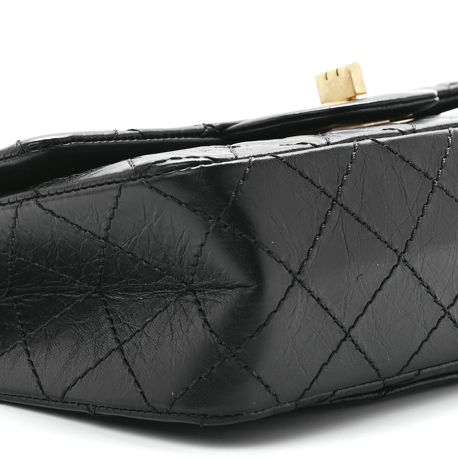 Chanel Aged Calfskin Quilted 2.55 Reissue Mini Flap Black 10 of 12