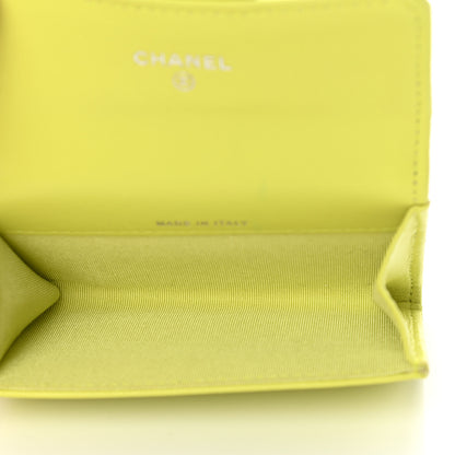Chanel Lambskin Quilted Flap Card Holder Wallet Yellow 5 of 9
