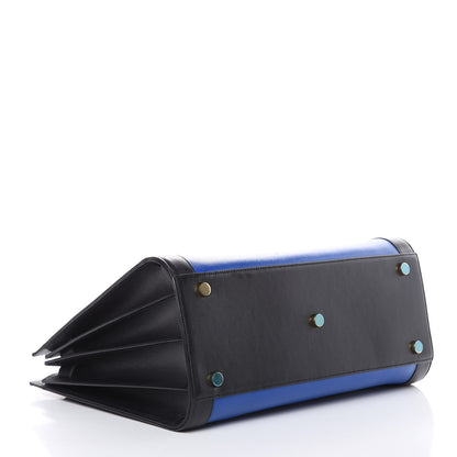 Saint Laurent Calfskin Bi-Color Small Sac De Jour Royal Blue Black 4 of 13