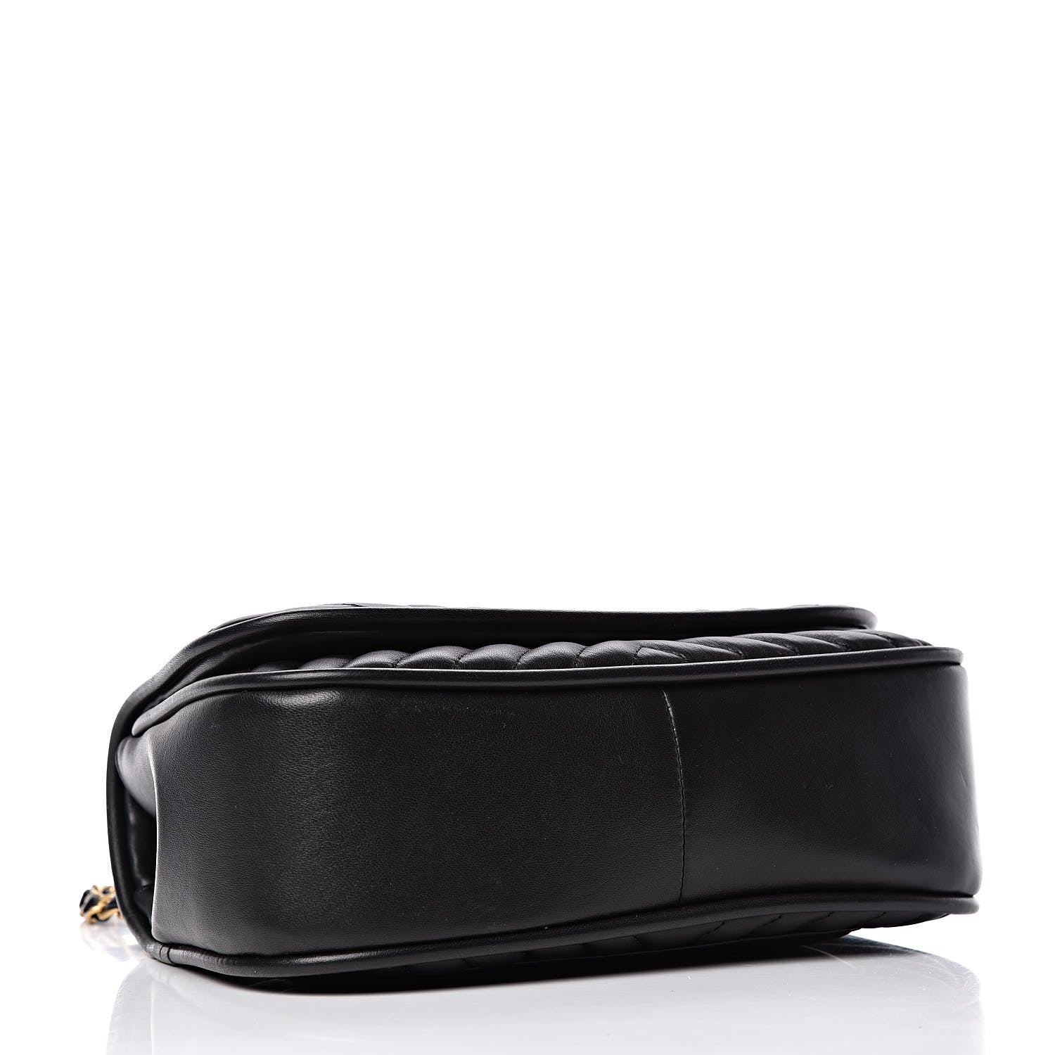 Chanel Lambskin Reverse Chevron Quilted Round Top Handle Flap Black 4 of 10
