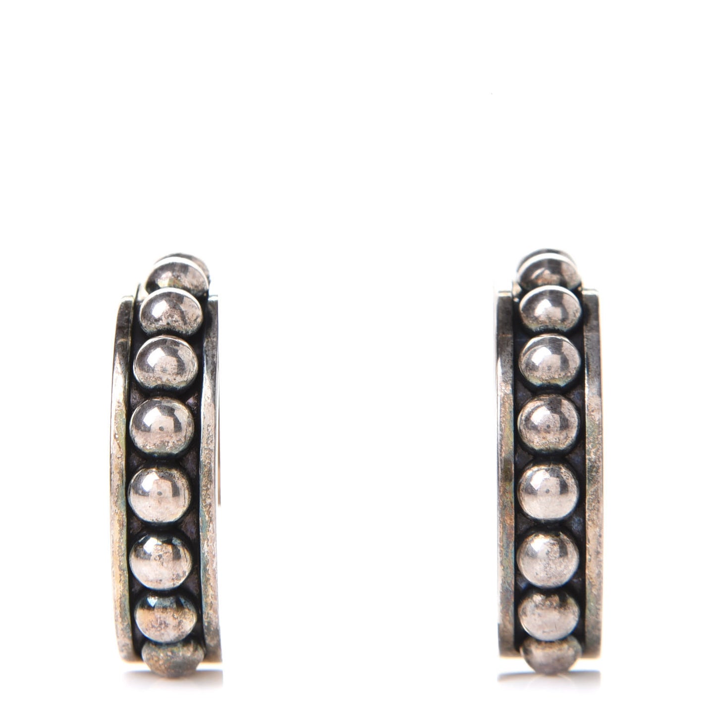 Brass Marrakech Round Hoop Earrings Silver