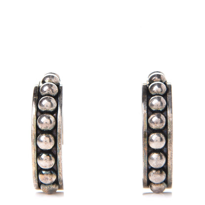 Saint Laurent Brass Marrakech Round Hoop Earrings Silver 1 of 5