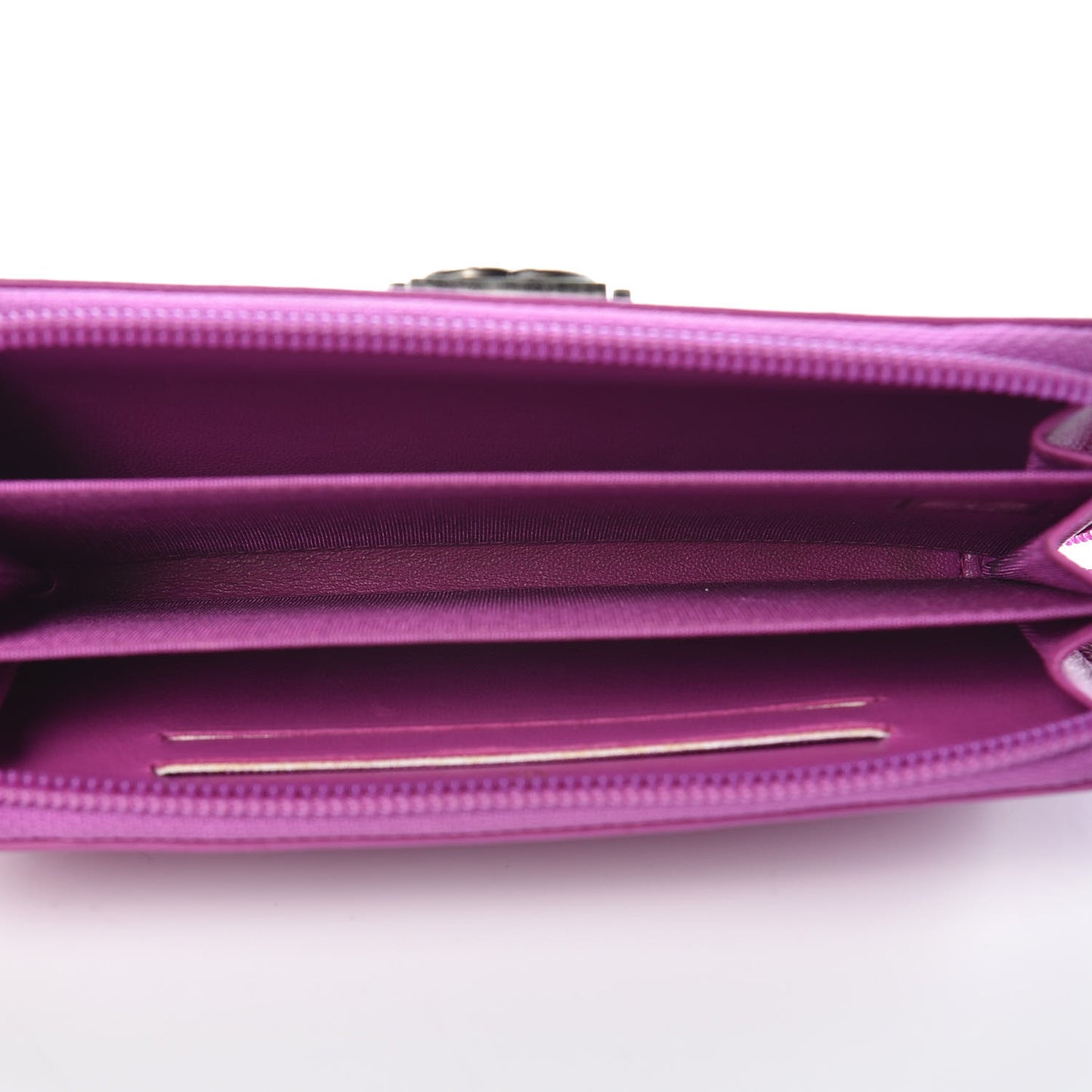 Lambskin Quilted Small Boy Zip Around Wallet Fuschia