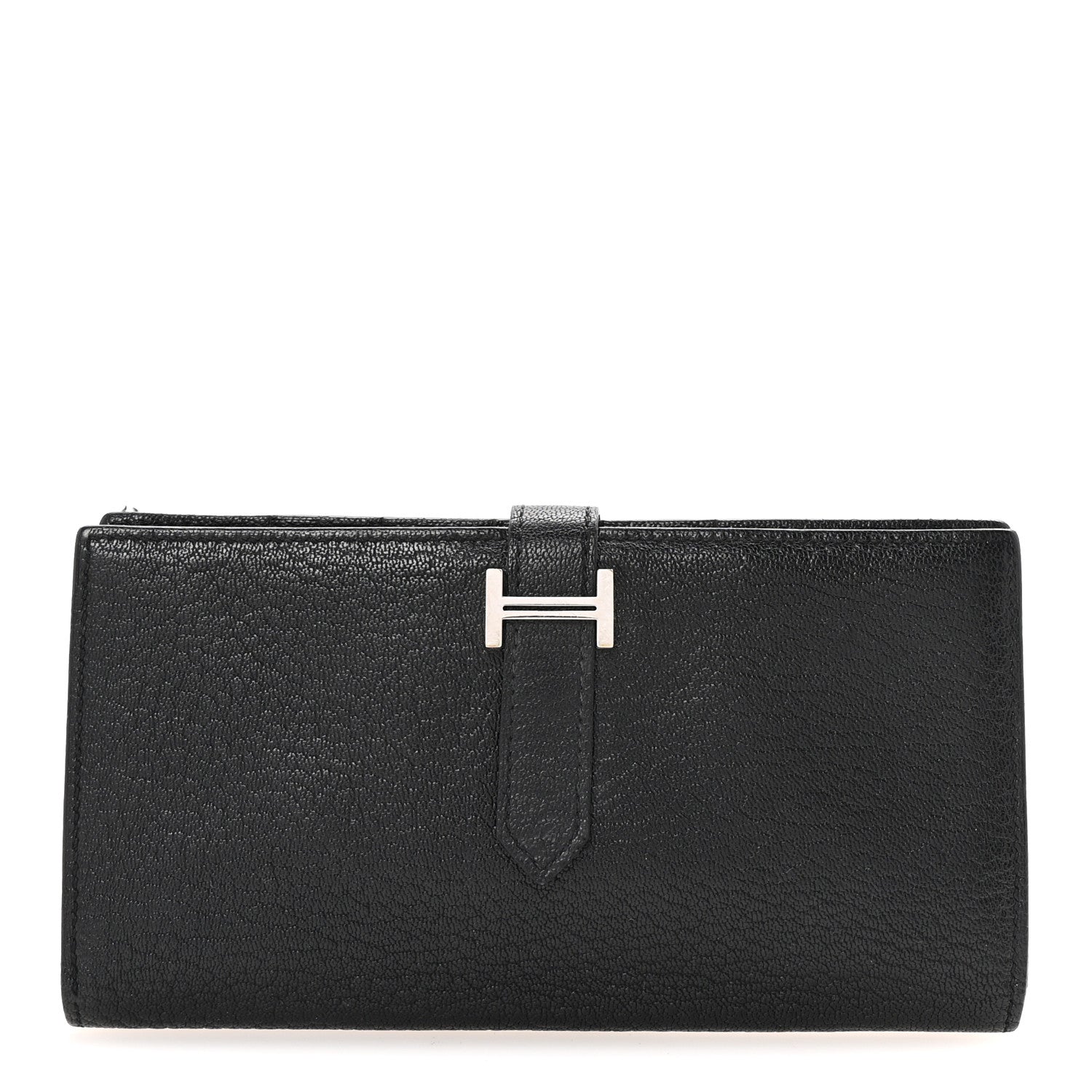 Hermes Chevre Mysore Bearn Gusset Wallet Black 1 of 8