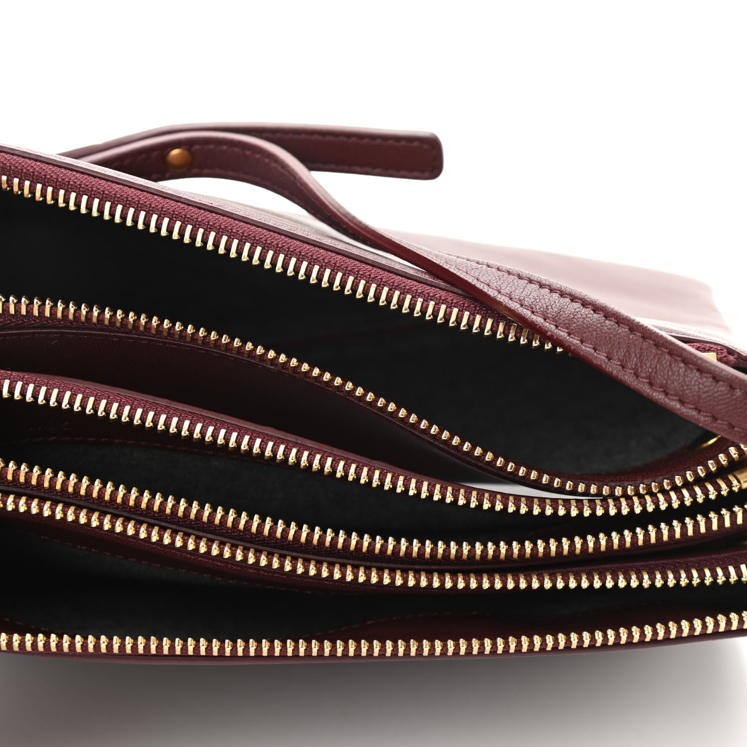 Celine Lambskin Large Trio Crossbody Bag Burgundy 5 of 11