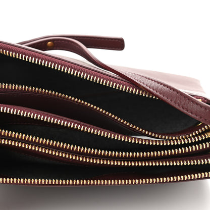 Celine Lambskin Large Trio Crossbody Bag Burgundy 5 of 11