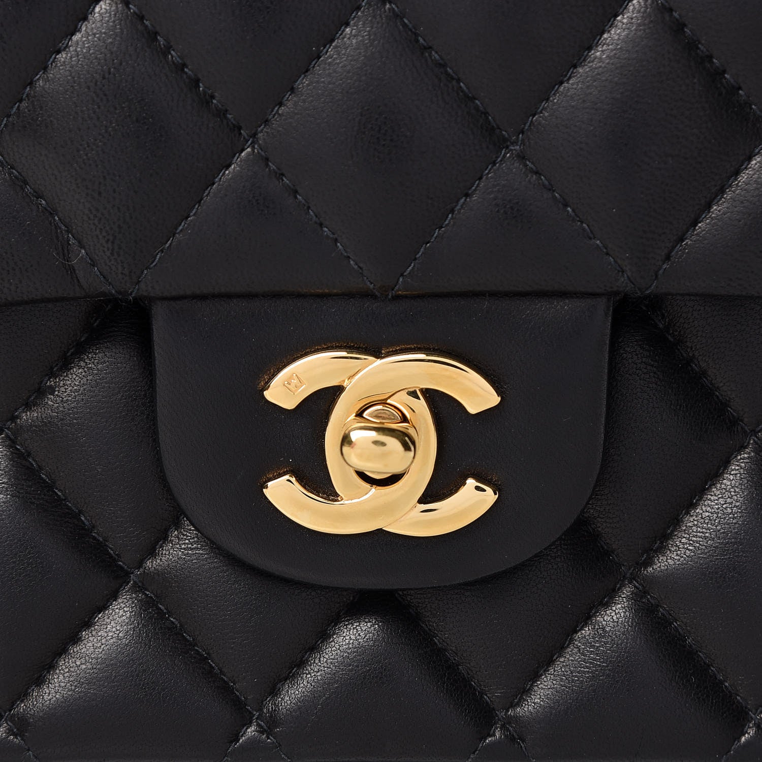 Chanel Lambskin Quilted Medium Double Flap Black 8 of 12