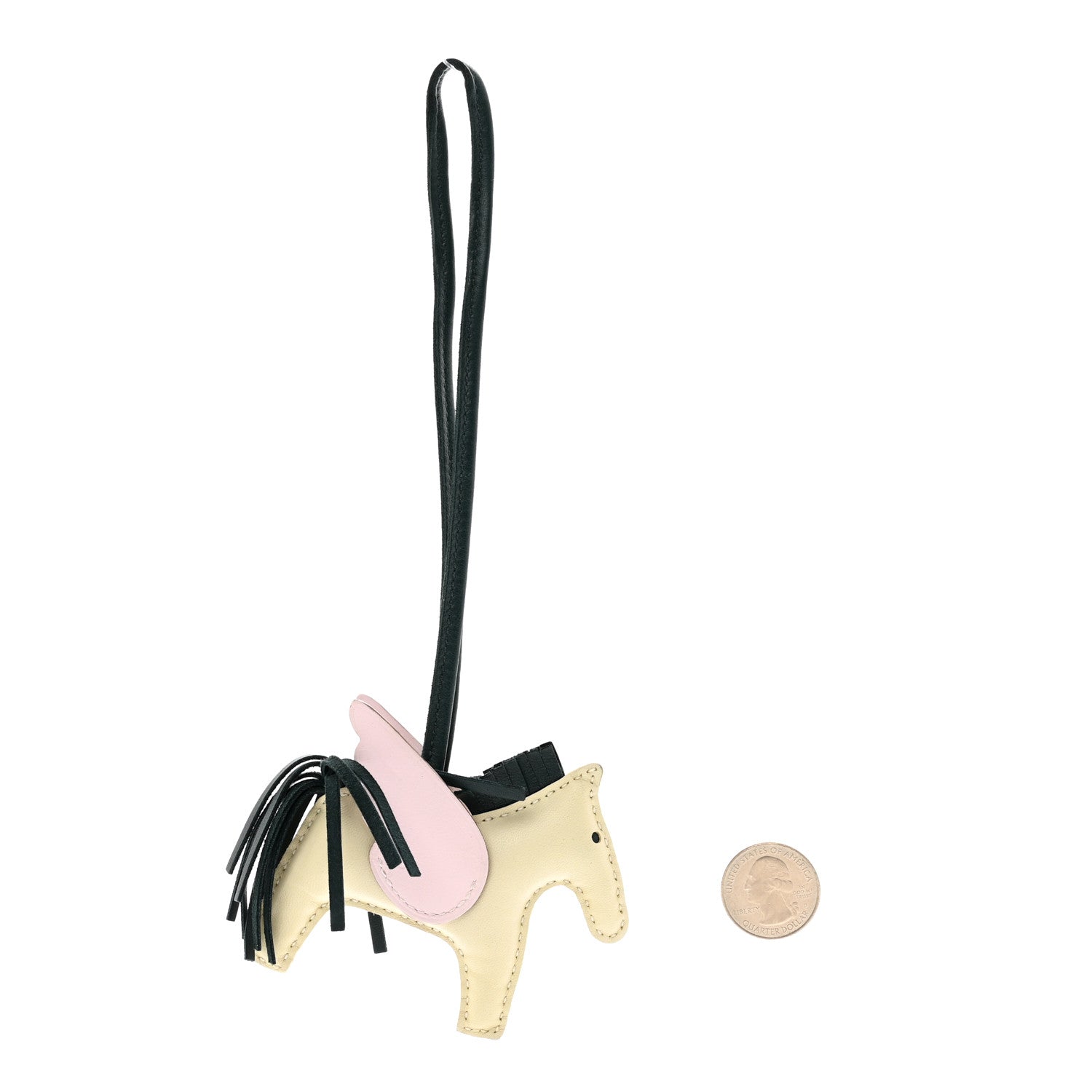 Hermes Milo Lambskin Grigri Rodeo Pegase Horse Bag Charm PM Craie Mauve Pale Vert Cypress 2 of 5