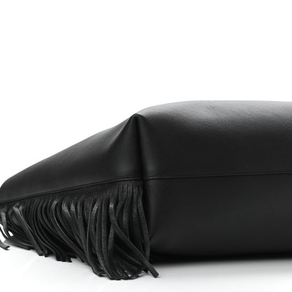 Saint Laurent Calfskin Large Fringe Shopping Tote Black 9 of 10