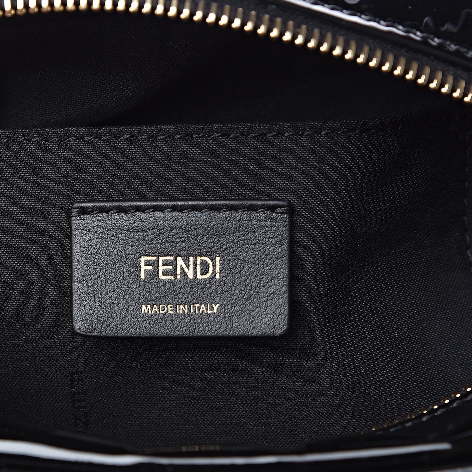 Fendi Vitello Vernice Mou Karligraphy Embossed Camera Case Black 6 of 8