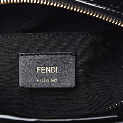 Fendi Vitello Vernice Mou Karligraphy Embossed Camera Case Black 6 of 8
