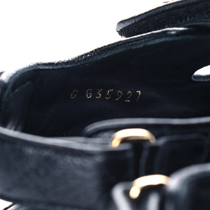 Chanel Grained Calfskin Velcro Dad Sandals 36 Black 7 of 9
