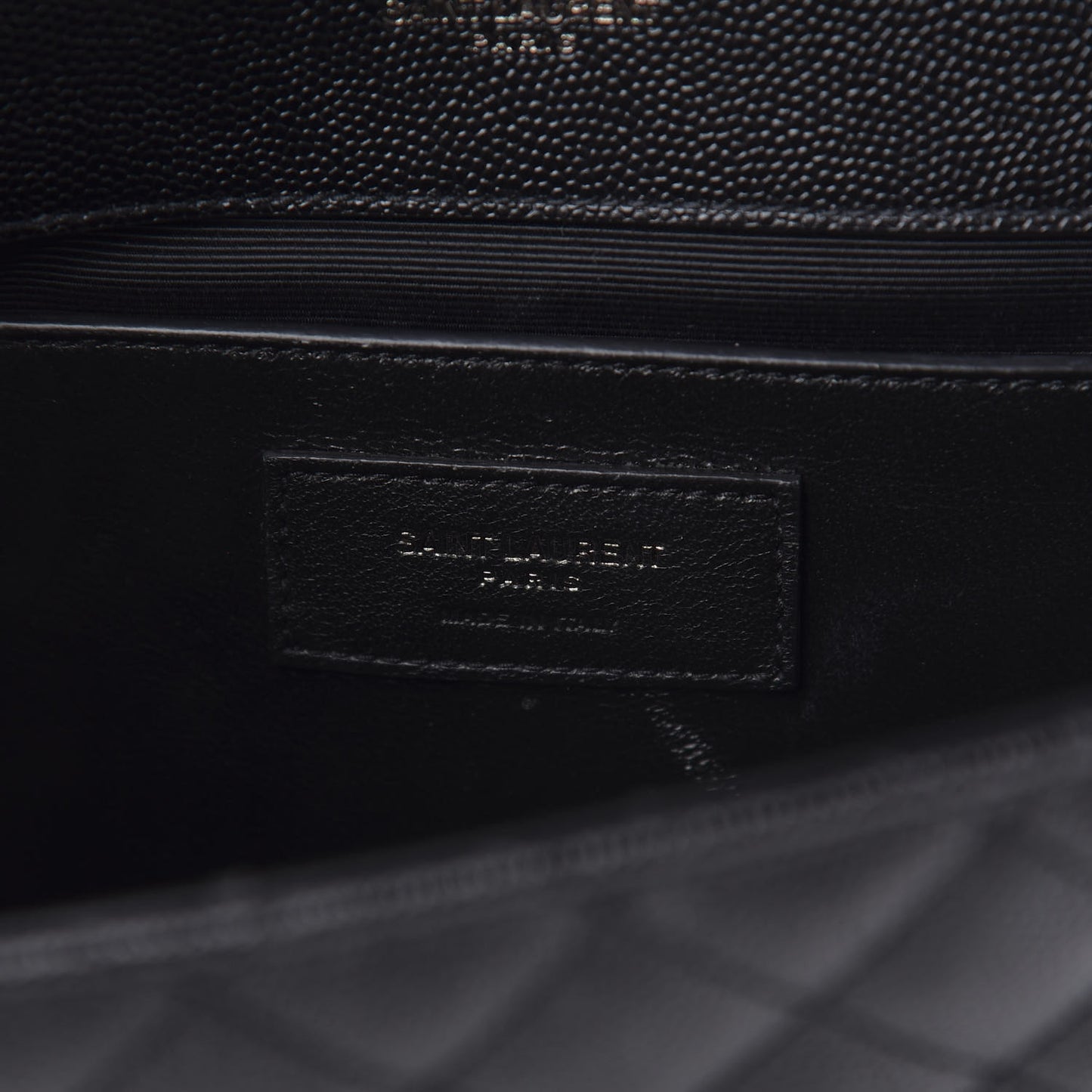 Grain De Poudre Textured Mixed Matelasse Triquilt Medium Monogram Satchel Black