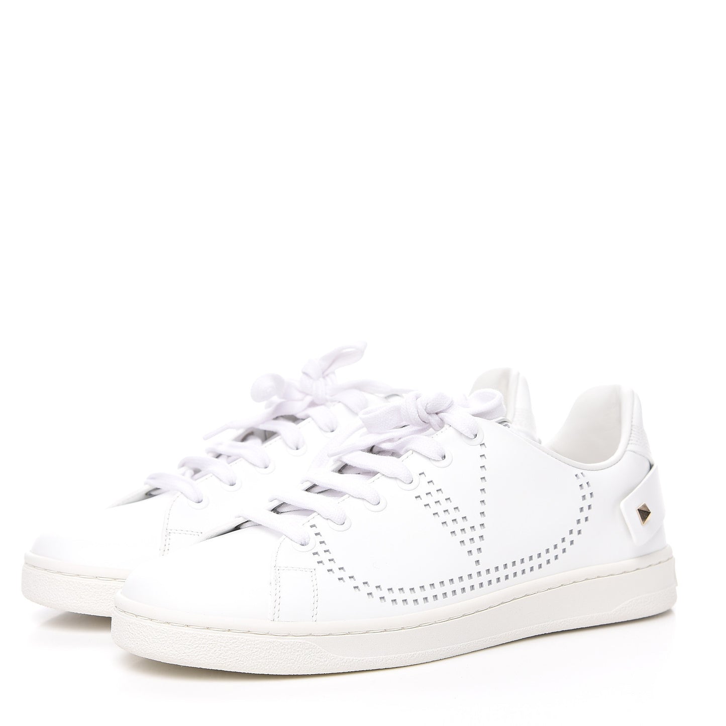 Calfskin Womens Backnet Sneakers 37.5 White