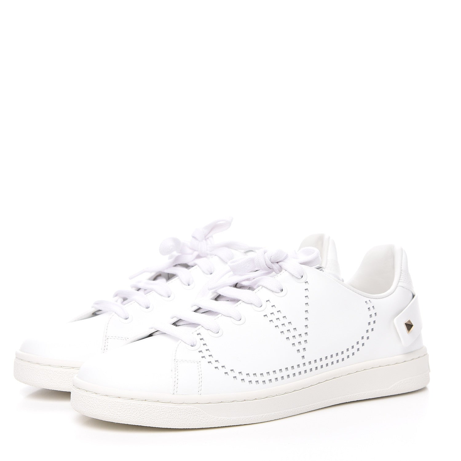 Valentino Garavani Calfskin Womens Backnet Sneakers 37.5 White 3 of 10