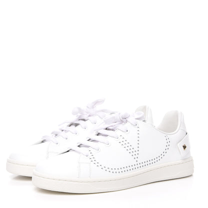 Valentino Garavani Calfskin Womens Backnet Sneakers 37.5 White 3 of 10
