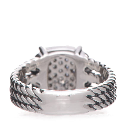 David Yurman Sterling Silver Diamond 10mm Petite Wheaton Ring 49 4.75 4 of 5