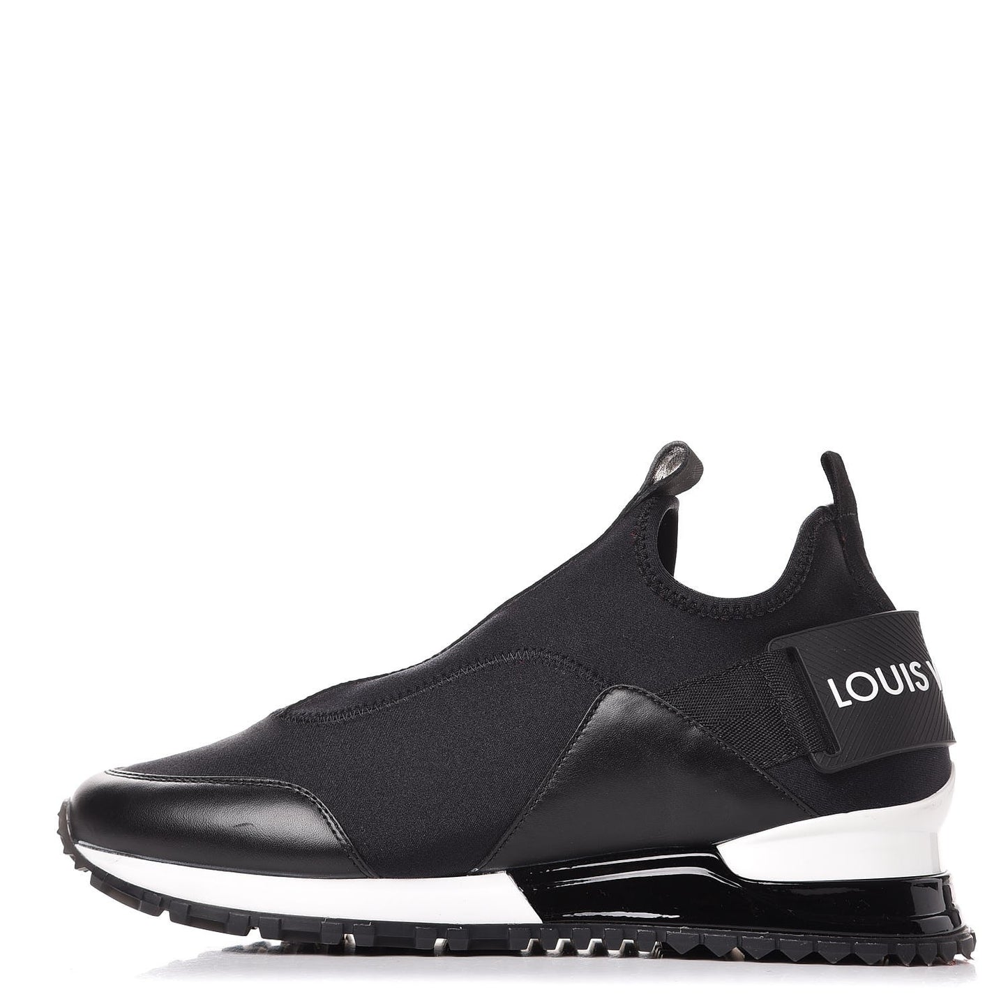 Calfskin Fabric Run Away Sneakers 35 Black