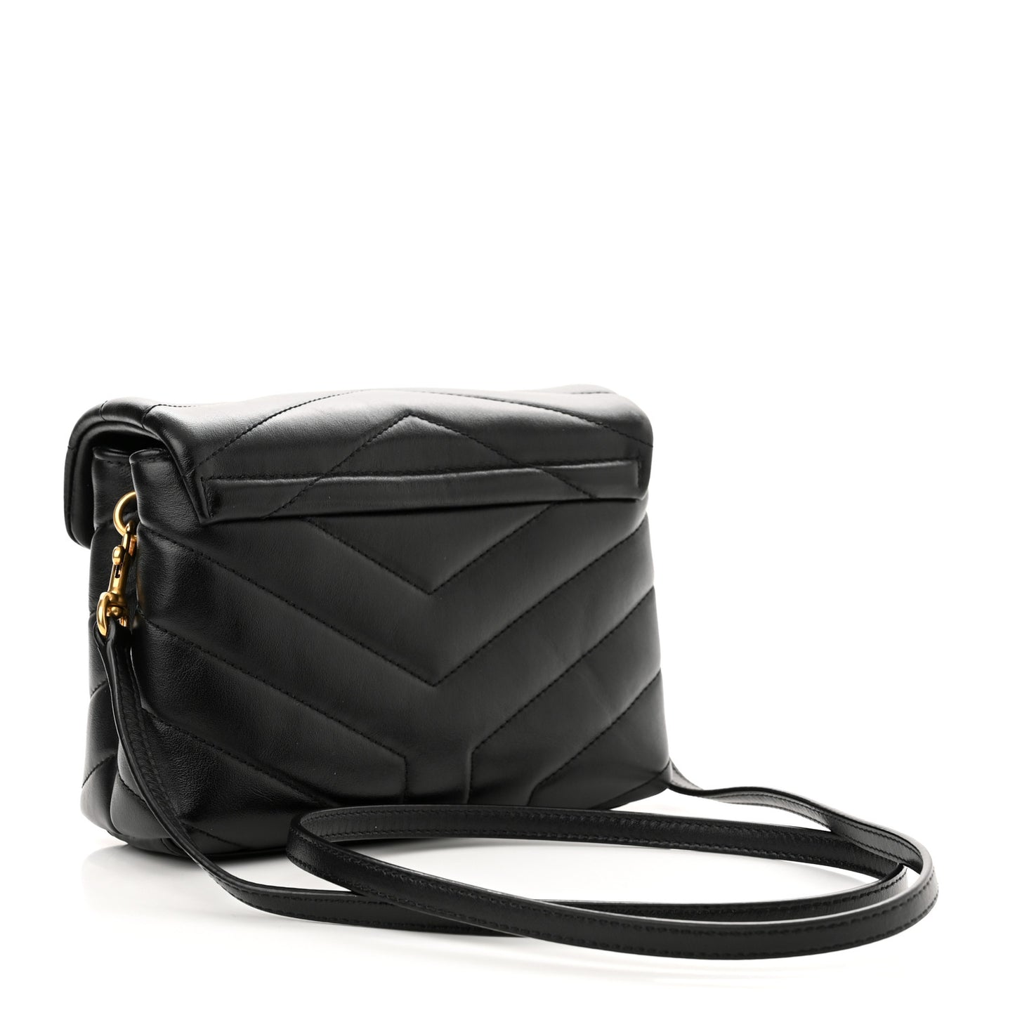 Calfskin Y Quilted Monogram Toy Loulou Crossbody Bag Black