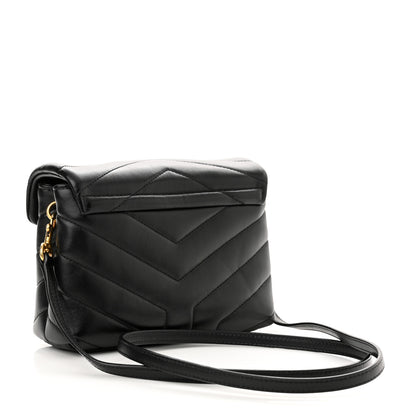 Saint Laurent Calfskin Y Quilted Monogram Toy Loulou Crossbody Bag Black 3 of 12