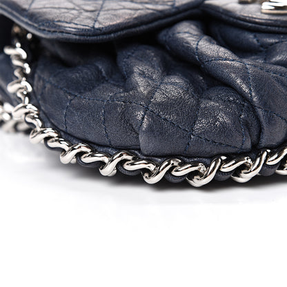 Chanel Washed Lambskin Quilted Mini Chain Around Flap Navy Blue 8 of 11